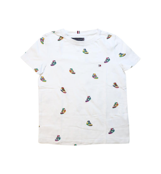 A White Short Sleeve T Shirts from Tommy Hilfiger in size 6T for boy. (Front View)