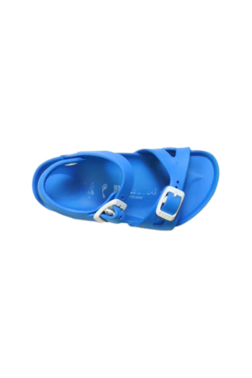 A Blue Sandals from Birkenstock in size 4T for neutral. (Front View)