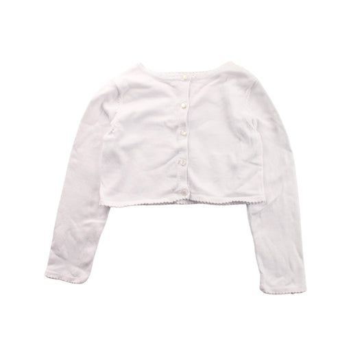 A White Cardigans from Jacadi in size 6T for girl. (Front View)