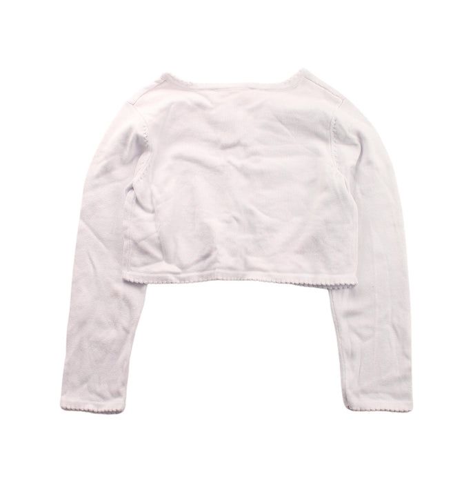 A White Cardigans from Jacadi in size 6T for girl. (Back View)