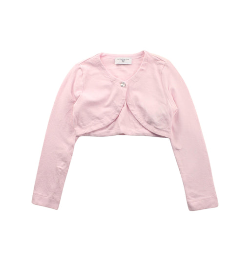 A Pink Cardigans from Monnalisa in size 5T for girl. (Front View)