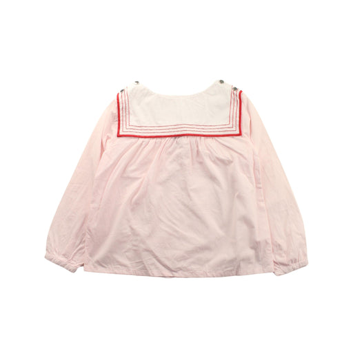 A Pink Long Sleeve Tops from Jacadi in size 6T for girl. (Front View)