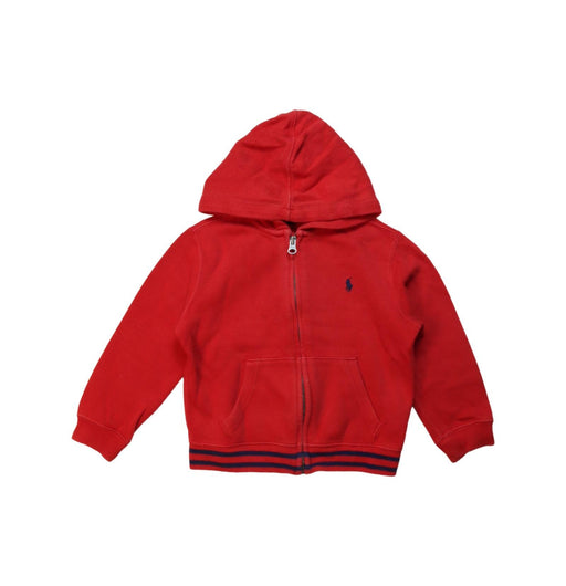 A Red Zippered Sweatshirts from Polo Ralph Lauren in size 3T for neutral. (Front View)