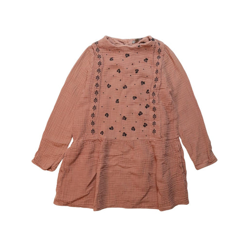 A Brown Long Sleeve Dresses from Emile et Ida in size 4T for girl. (Front View)