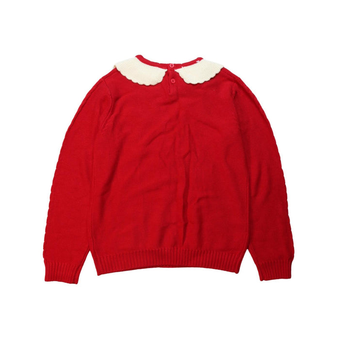 A Red Knit Sweaters from Les Enphants in size 8Y for girl. (Back View)