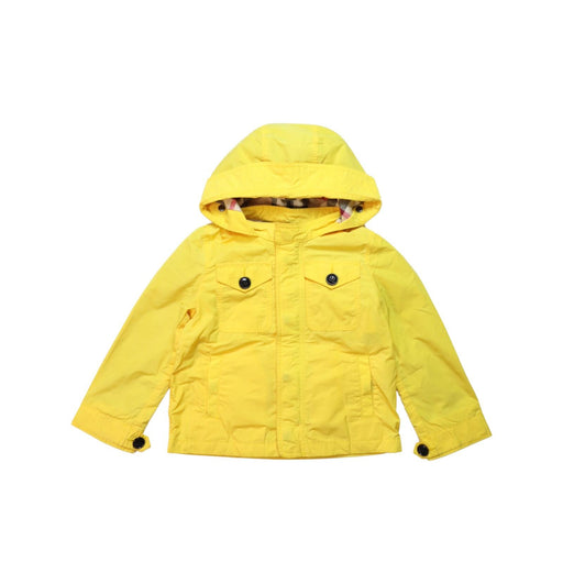 A Yellow Rain Jackets from Burberry in size 2T for boy. (Front View)