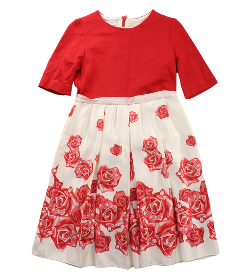 A Red Short Sleeve Dresses from I Pinco Pallino in size 6T for girl. (Front View)