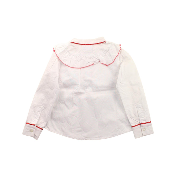 A White Long Sleeve Tops from Stella Jean Kids in size 4T for girl. (Back View)