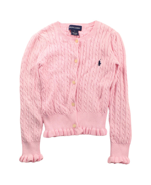 A Pink Cardigans from Ralph Lauren in size 5T for girl. (Front View)