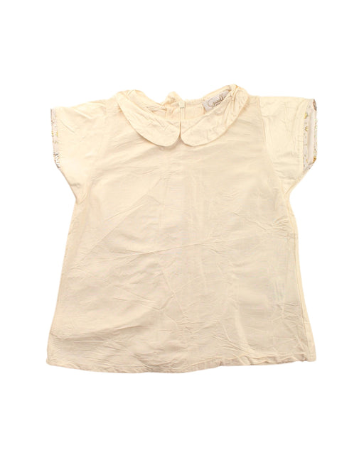 A White Short Sleeve Tops from Gusella in size 6T for girl. (Front View)