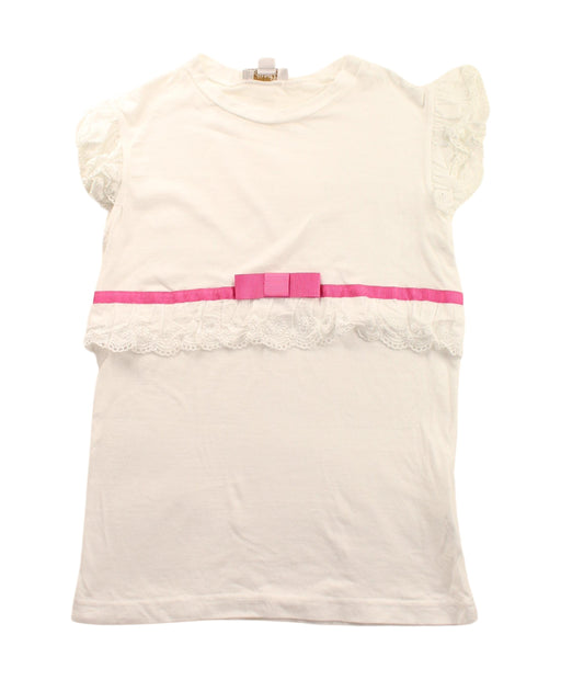 A White Short Sleeve Dresses from Gusella in size 8Y for girl. (Front View)