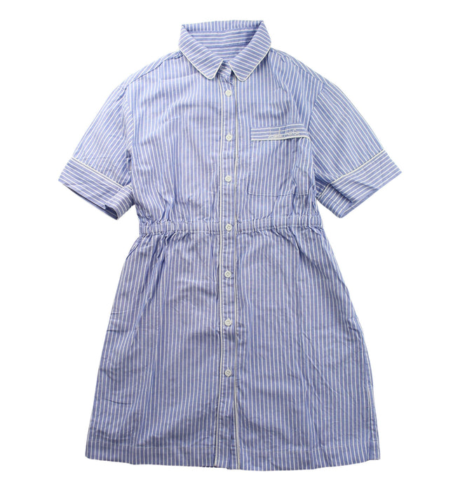 A Blue Short Sleeve Dresses from little Mo & Co. in size 5T for girl. (Front View)