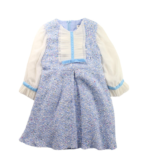 A Blue Long Sleeve Dresses from David Charles in size 4T for girl. (Front View)