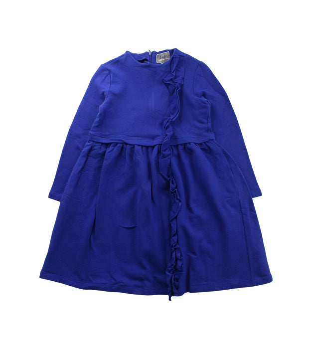 A Blue Long Sleeve Dresses from Il Gufo in size 6T for girl. (Front View)