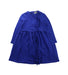 A Blue Long Sleeve Dresses from Il Gufo in size 6T for girl. (Front View)