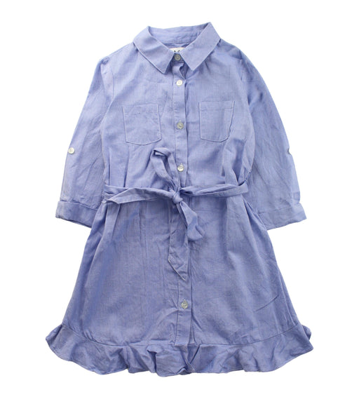 A Blue Long Sleeve Dresses from Milly Minis in size 5T for girl. (Front View)