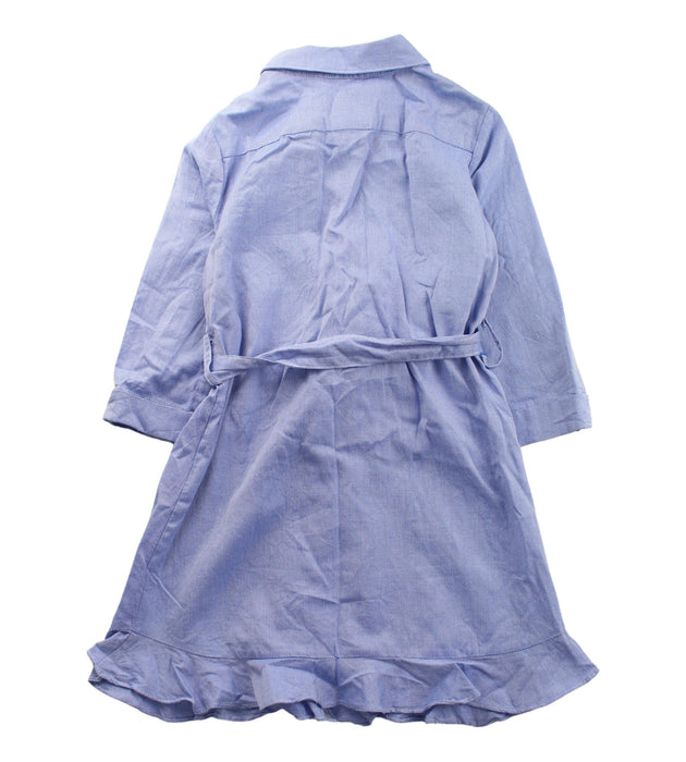 A Blue Long Sleeve Dresses from Milly Minis in size 5T for girl. (Back View)