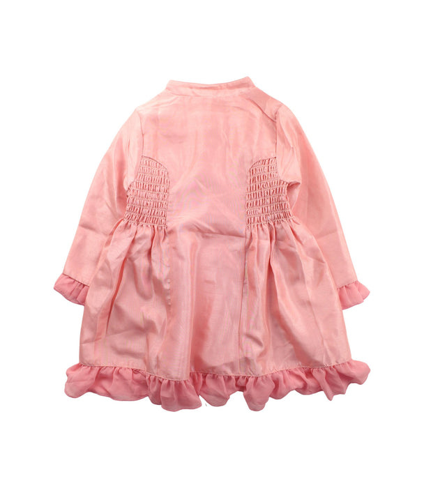 A Pink Long Sleeve Dresses from Mides in size 4T for girl. (Back View)