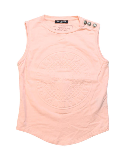 A Pink Sleeveless Tops from Balmain in size 8Y for girl. (Front View)
