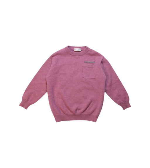 A Pink Knit Sweaters from Brunello Cucinelli in size 4T for boy. (Front View)