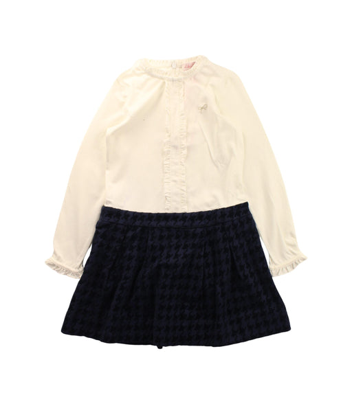 A White Long Sleeve Dresses from Lili Gaufrette in size 6T for girl. (Front View)