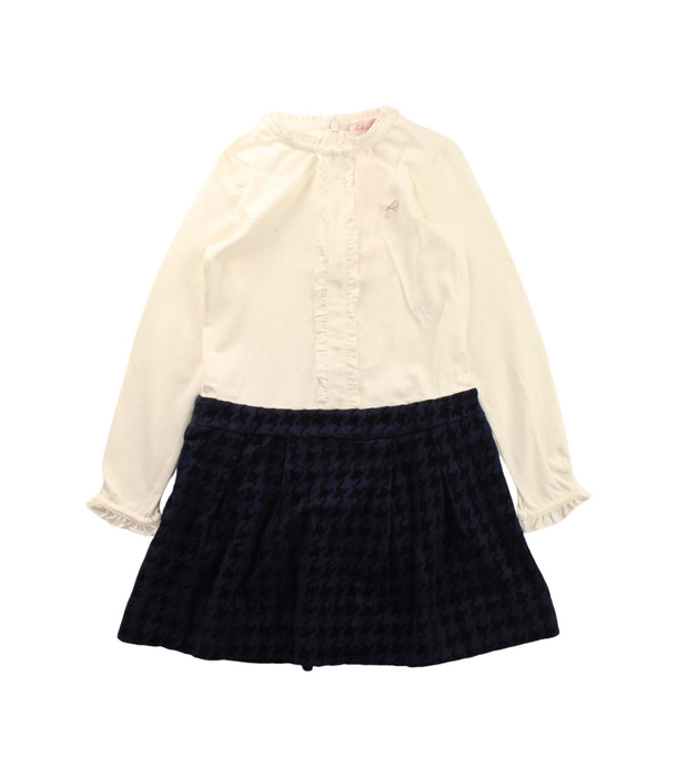 A White Long Sleeve Dresses from Lili Gaufrette in size 6T for girl. (Front View)