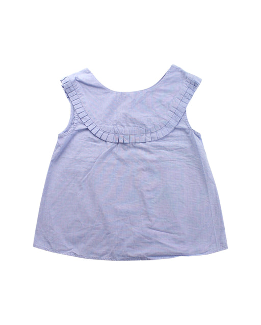 A Blue Sleeveless Dresses from Jacadi in size 5T for girl. (Front View)