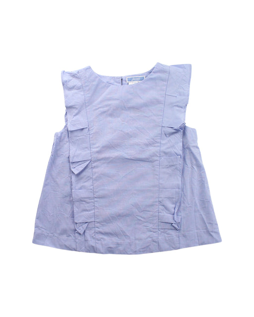 A Blue Sleeveless Dresses from Jacadi in size 5T for girl. (Front View)
