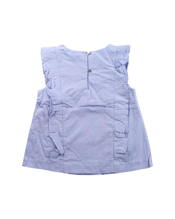 A Blue Sleeveless Dresses from Jacadi in size 5T for girl. (Back View)