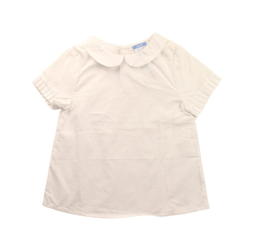 A White Short Sleeve Dresses from Jacadi in size 5T for girl. (Front View)