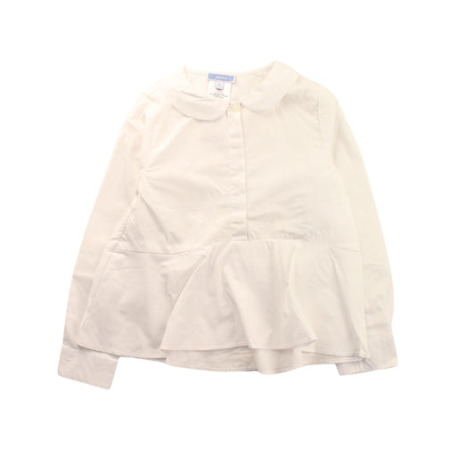 A White Long Sleeve Tops from Jacadi in size 5T for girl. (Front View)