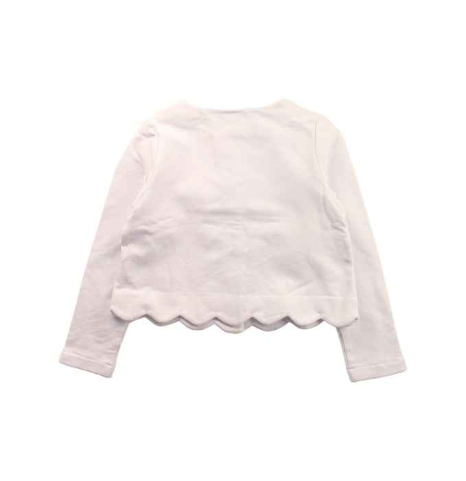 A White Cardigans from Jacadi in size 6T for girl. (Back View)