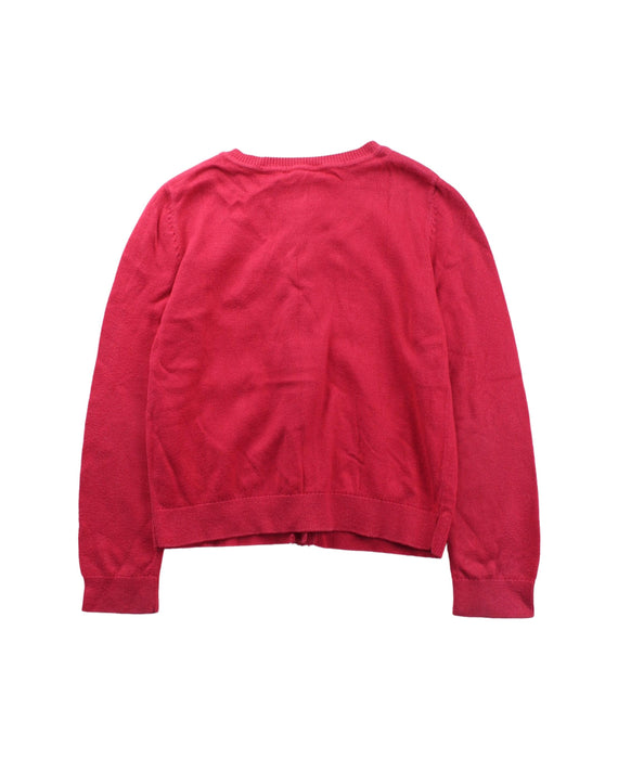 A Red Cardigans from Jacadi in size 6T for girl. (Back View)