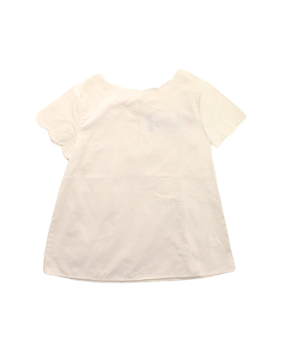 A White Short Sleeve Dresses from Jacadi in size 4T for girl. (Front View)