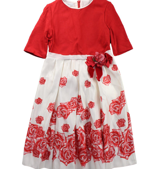 A Red Short Sleeve Dresses from I Pinco Pallino in size 7Y for girl. (Front View)