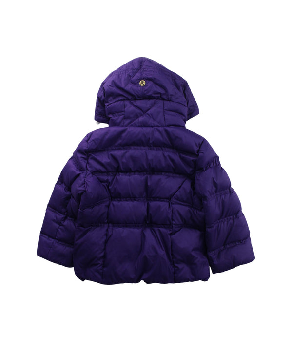 A Purple Puffer/Quilted Jackets from Ralph Lauren in size 2T for girl. (Back View)