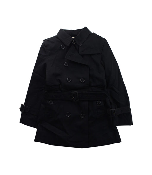 A Black Coats from Burberry in size 4T for girl. (Front View)