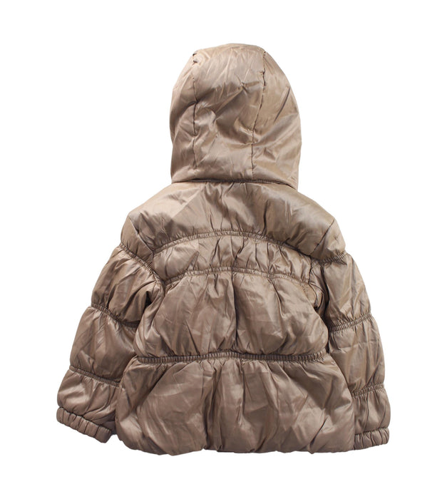 A Brown Puffer/Quilted Jackets from DKNY in size 3T for girl. (Back View)