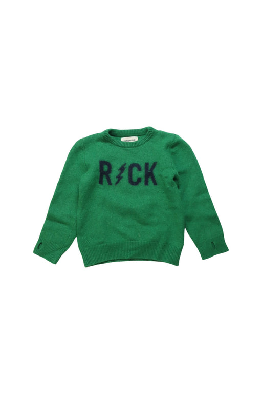 A Green Knit Sweaters from Zadig & Voltaire in size 4T for boy. (Front View)