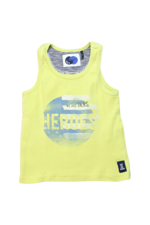 A Yellow Sleeveless T Shirts from IKKS in size 4T for boy. (Front View)