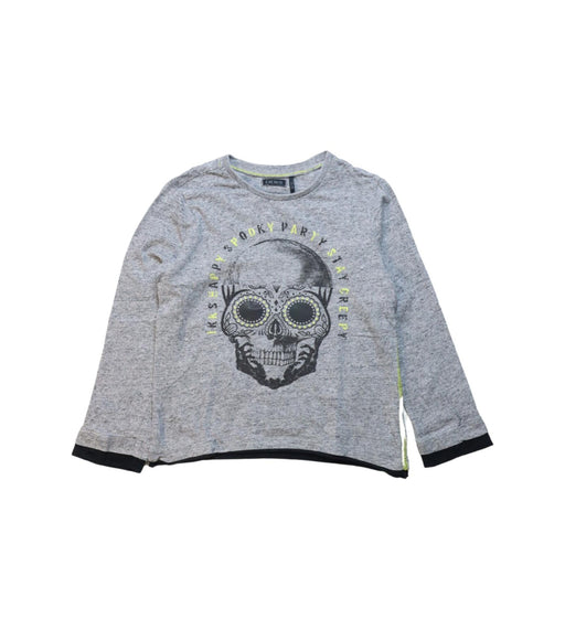 A Grey Long Sleeve T Shirts from IKKS in size 3T for girl. (Front View)