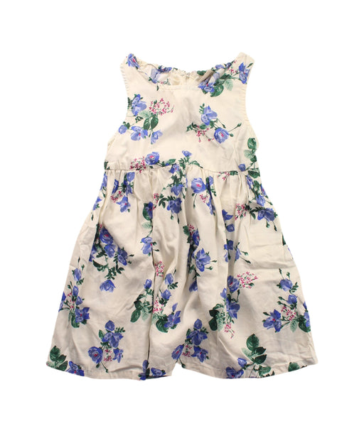 A White Sleeveless Dresses from Petit Main in size 2T for girl. (Front View)