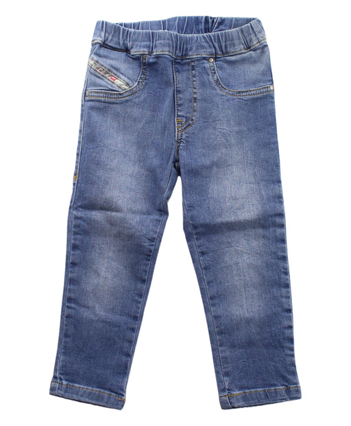 A Blue Jeans from Diesel in size 18-24M for girl. (Front View)