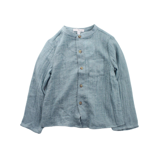 A Teal Long Sleeve Shirts from Fina Ejerique in size 4T for boy. (Front View)