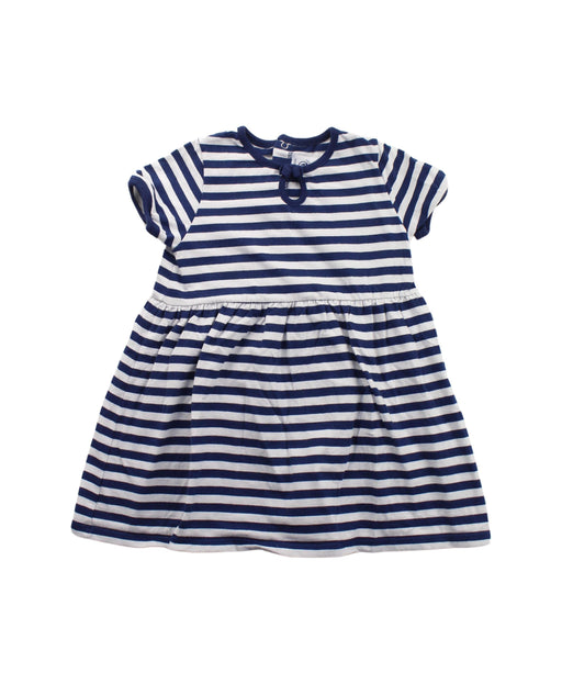 A Blue Short Sleeve Dresses from Petit Bateau in size 2T for girl. (Front View)