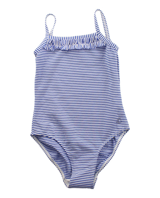 A Blue Swimsuits from Petit Bateau in size 3T for girl. (Front View)