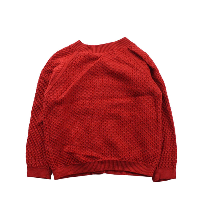A Red Cardigans from Petit Bateau in size 12-18M for girl. (Back View)