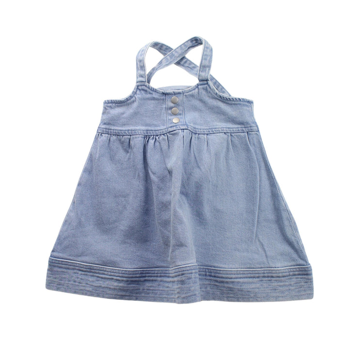 A Blue Sleeveless Dresses from Seed in size 2T for girl. (Front View)