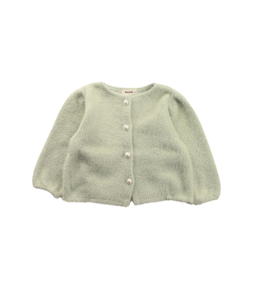 A Green Cardigans from Aosta in size 12-18M for girl. (Front View)