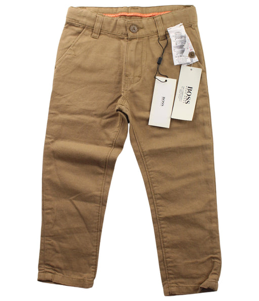 A Brown Casual Pants from Boss in size 3T for boy. (Front View)